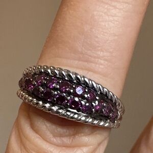 Purple Diamond, 925 stamped Silver Ring